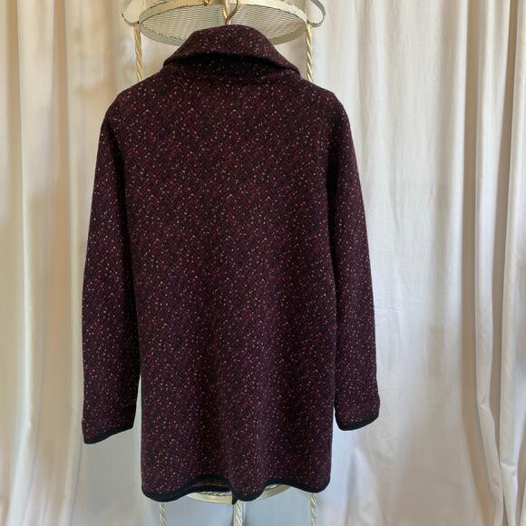 A. IDA Sweater Wool Blend Boucle buckle Closure Black Trim Made in Italy size S - Picture 2 of 9